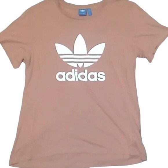 adidas Tops - Adidas Pink Trefoil Logo Oversized Crewneck T-shirt